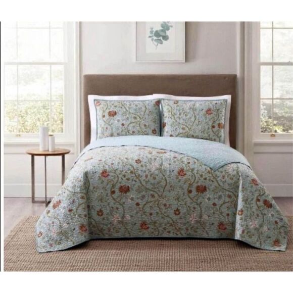 Style 212 Bedford Floral Quilt Set King/Cal King - Picture 1 of 4